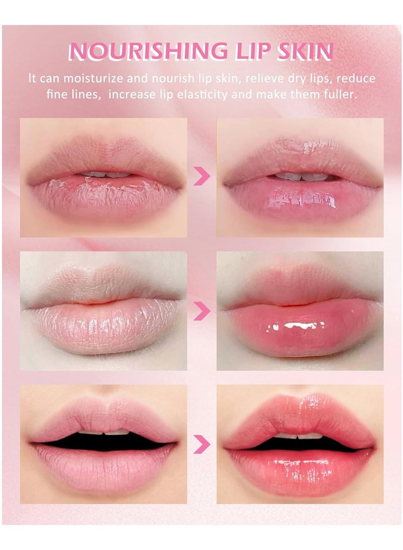 Hydrating Lip Oil Set - 3 Color Reviver Lip Glow Oils with Tinted Gloss and Plumping Formula - Flavored Fruit Lip Stain Oil with Big Brush Head - Moisturizing Lip Glaze for Women - Image 3