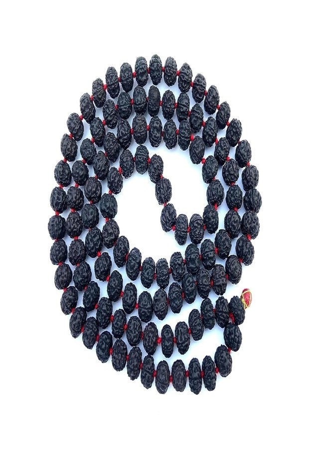 UROOH Original Rudraksha Panchmukhi Mala, 5 Mukhi, 108 Beads, Black, 9-10mm, Japa Mala Rosary Garland for Wearing - Image 2