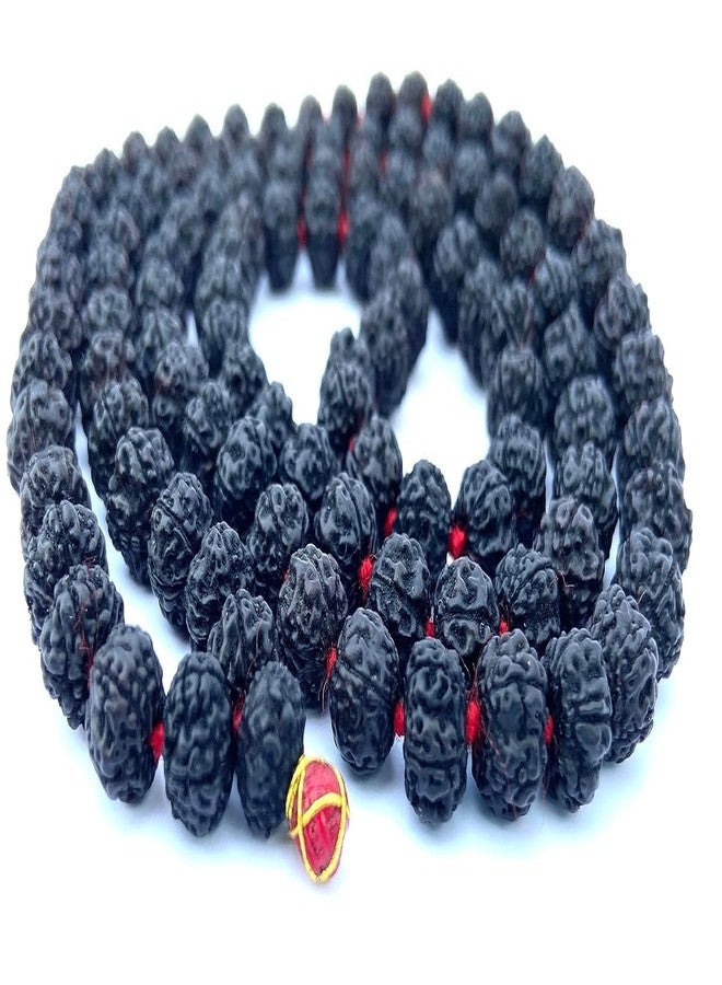 UROOH Original Rudraksha Panchmukhi Mala, 5 Mukhi, 108 Beads, Black, 9-10mm, Japa Mala Rosary Garland for Wearing - Image 1