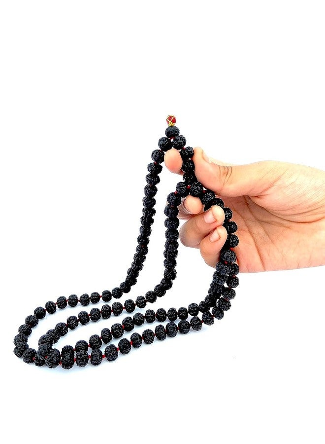 UROOH Original Rudraksha Panchmukhi Mala, 5 Mukhi, 108 Beads, Black, 9-10mm, Japa Mala Rosary Garland for Wearing - Image 3