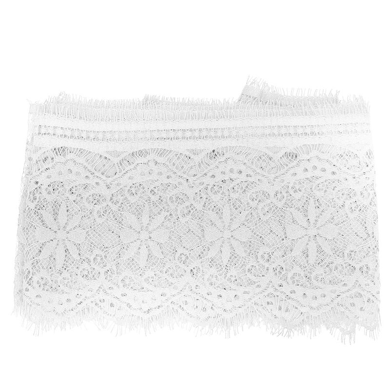 14.5cm Polyester Silk Clothing Embroidery Lace DIY Dress Crafts Fabric Clothes DecorationWhite - Image 1