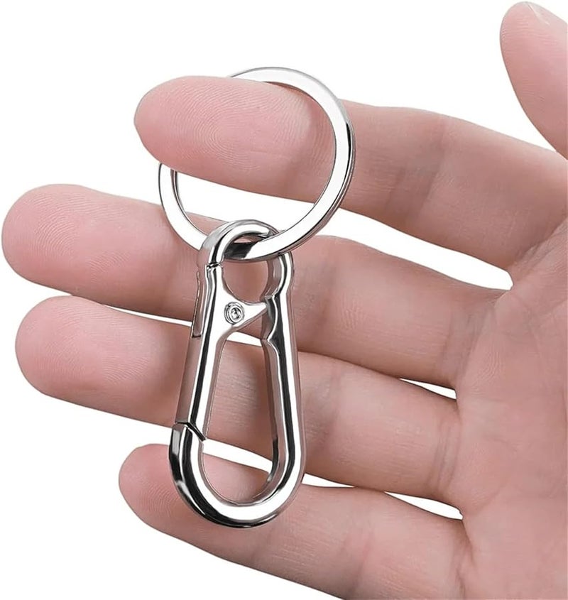 Silver Metal Carabiner Key Ring Clip 40pcs Keyring Holder Hook - Image 5