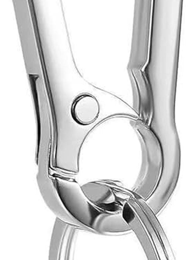 Silver Metal Carabiner Key Ring Clip 40pcs Keyring Holder Hook - Image 1