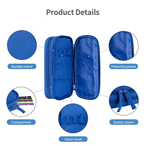 Perinsto Video Game Controller Background Pencil Case Big Capacity Multi Compartment Stationery Box Pencil Pouch Holder Desk Organizer For School Office Home, Blue - Image 4