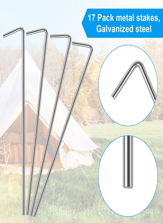 Oligei 17 Pack Heavy Duty Metal Tent Stakes for Outdoor Decorations, Gardening & Canopies, Christmas Decorations - Image 4