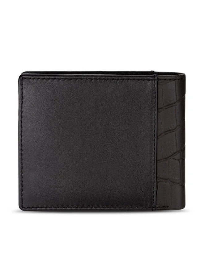 شيروتي 1881 Men's Brown Leather Wallet Plain with Croco Trim