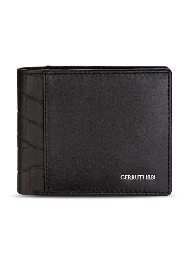 شيروتي 1881 Men's Brown Leather Wallet Plain with Croco Trim
