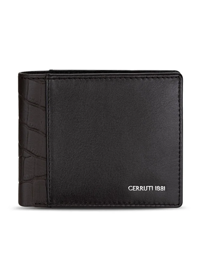 شيروتي 1881 CERRUTI 1881 Men's Brown Leather Wallet - Plain with Croco Trim