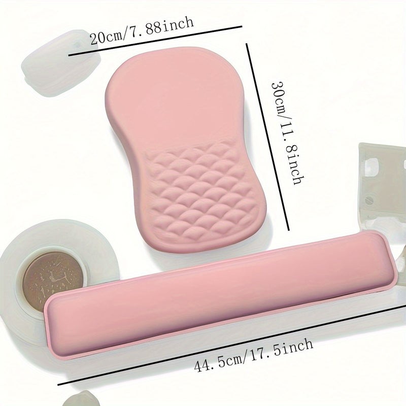 Blue Ergonomic Mouse Pad with Wrist Support Anti Slip Comfort Typing - Image 2