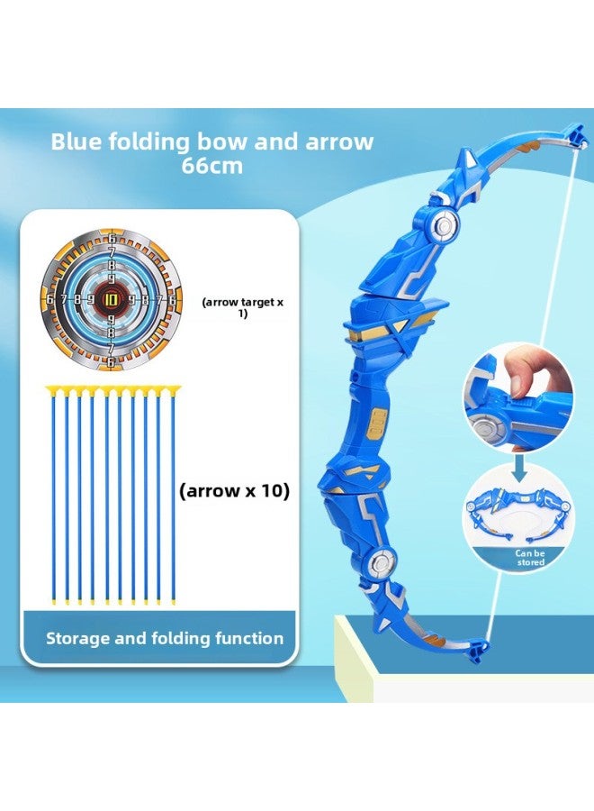Loquat Children's Bow And Arrow Toy Set Safe Oversized Shooting Archery Toy Outdoor Sports Traditional Leisure Toy Boy-Color:1o Arrow + Free 1* Target-Specifications:66cm Blue Shadow Storage Arrow - Image 1
