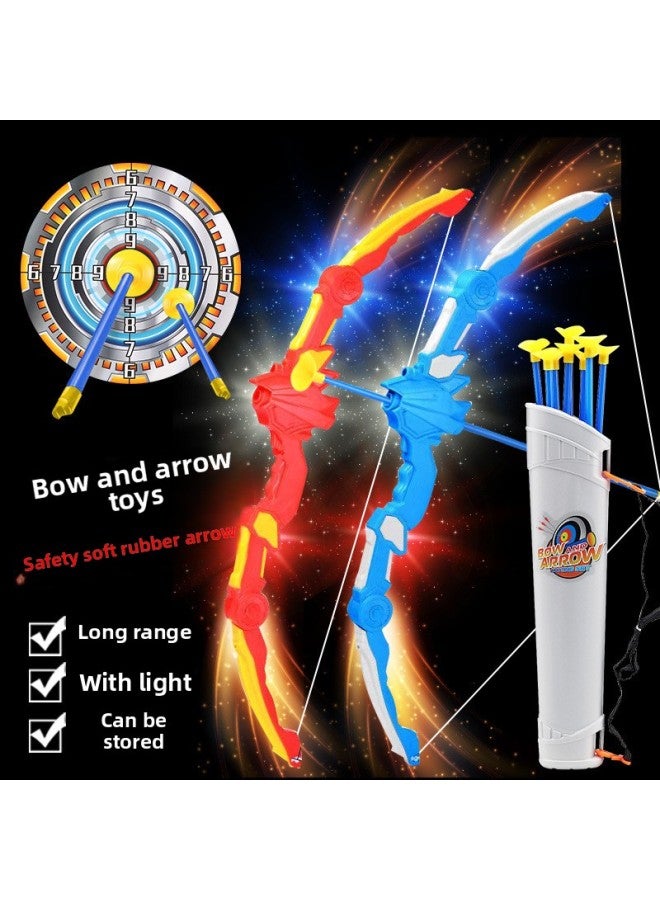 Loquat Children's Bow And Arrow Toy Set Safe Oversized Shooting Archery Toy Outdoor Sports Traditional Leisure Toy Boy-Color:1o Arrow + Free 1* Target-Specifications:66cm Blue Shadow Storage Arrow - Image 3