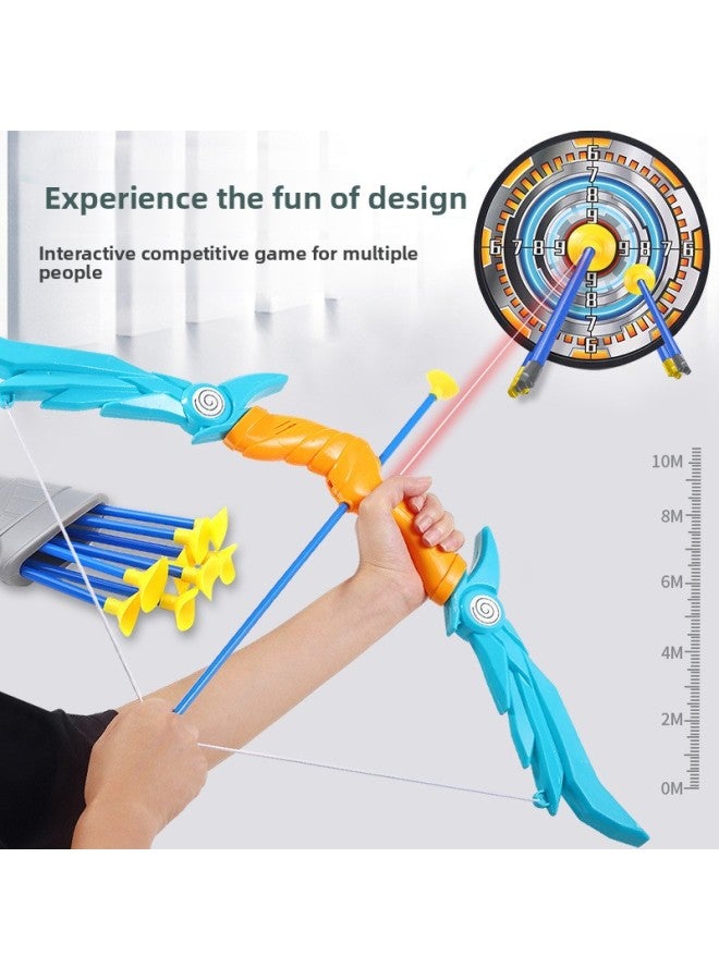 Loquat Children's Bow And Arrow Toy Set Safe Oversized Shooting Archery Toy Outdoor Sports Traditional Leisure Toy Boy-Color:1o Arrow + Free 1* Target-Specifications:66cm Blue Shadow Storage Arrow - Image 5