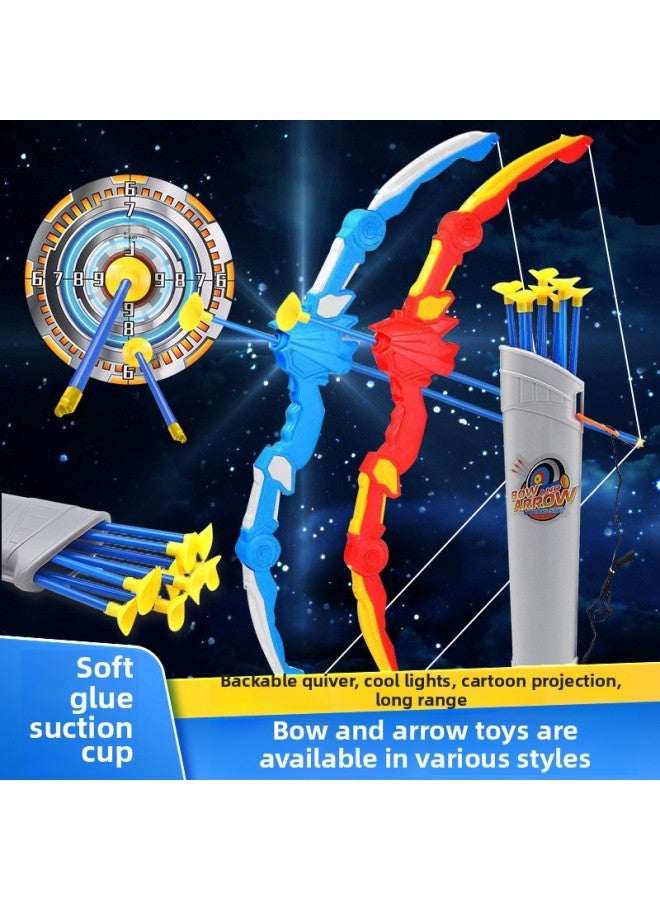 Loquat Children's Bow And Arrow Toy Set Safe Oversized Shooting Archery Toy Outdoor Sports Traditional Leisure Toy Boy-Color:1o Arrow + Free 1* Target-Specifications:66cm Blue Shadow Storage Arrow - Image 4