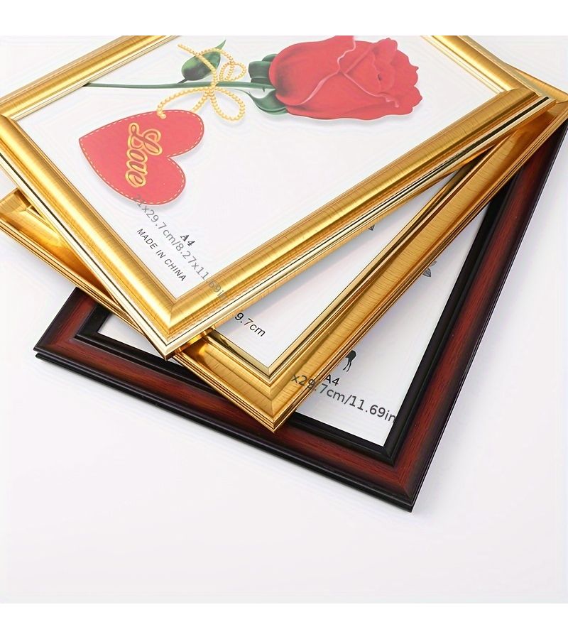 A Set Of 3 A4 Size Gold Picture Frames For Documents Certificates Diplomas Honor Awards Business Licenses Wedding Photos Usable Horizontally And Vertically Suitable For Wall Hanging Or Standing Display - Image 3