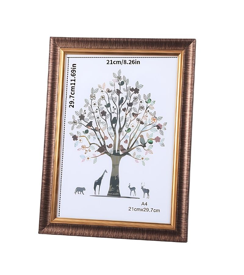 A Set Of 3 A4 Size Gold Picture Frames For Documents Certificates Diplomas Honor Awards Business Licenses Wedding Photos Usable Horizontally And Vertically Suitable For Wall Hanging Or Standing Display - Image 2