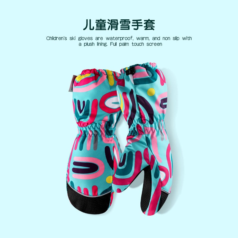 Kids Winter Gloves Warm Waterproof Snow PlayAnd refers to: graffiti rainbow sugar And refers to: graffiti rainbow sugar