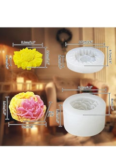 Captaintech 2PCS Flower Candle Silicone Mold Mini Soap Resin Mould 3D Chocolate Cake Fondant Rose Sunflower DIY Handmade Making Molds Epoxy Casting  - Image 2