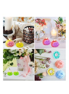 Captaintech 2PCS Flower Candle Silicone Mold Mini Soap Resin Mould 3D Chocolate Cake Fondant Rose Sunflower DIY Handmade Making Molds Epoxy Casting  - Image 4