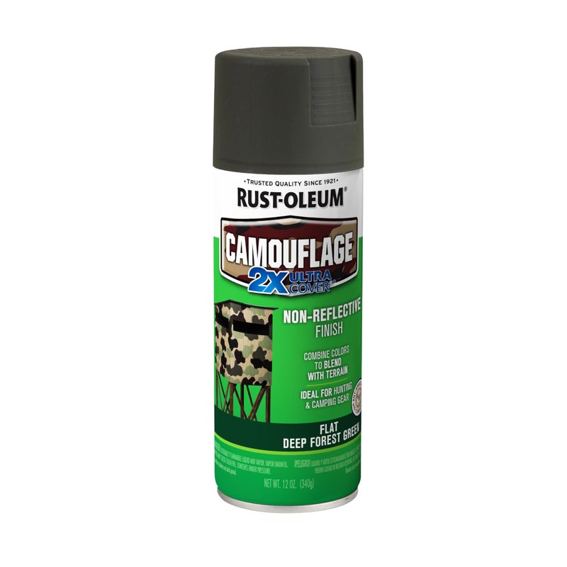 Rust-Oleum 279175 Camouflage 2X Ultra Cover Spray Paint, 12 oz, Deep Forest Green - Image 1