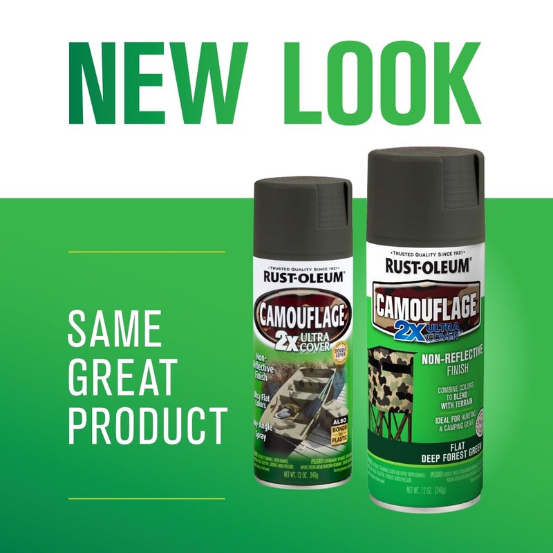Rust-Oleum 279175 Camouflage 2X Ultra Cover Spray Paint, 12 oz, Deep Forest Green - Image 2