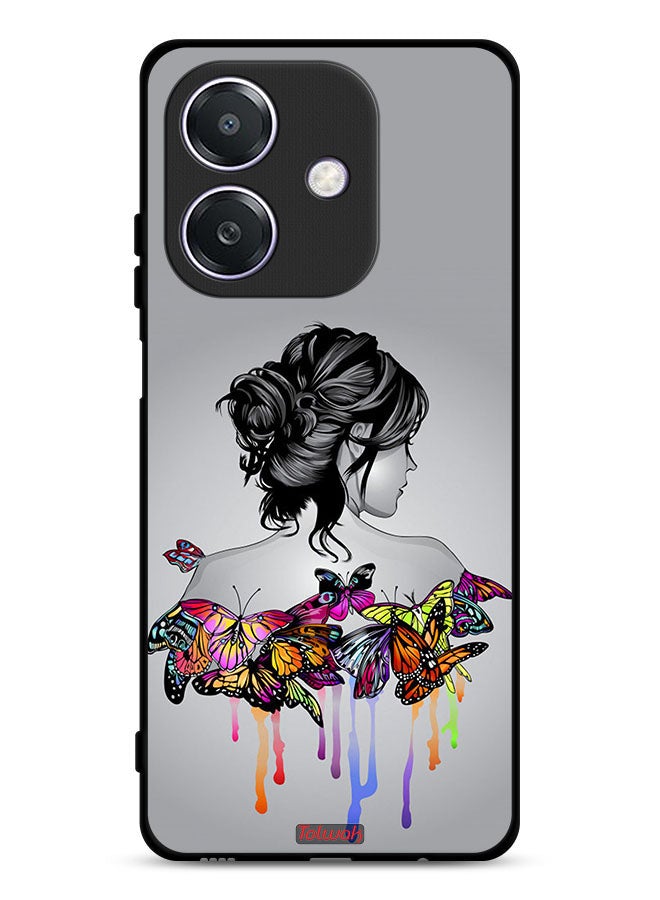 Tolwak Oppo A3x 5G Protective Case Cover Butterflies And Girl Abstract Art - Image 1