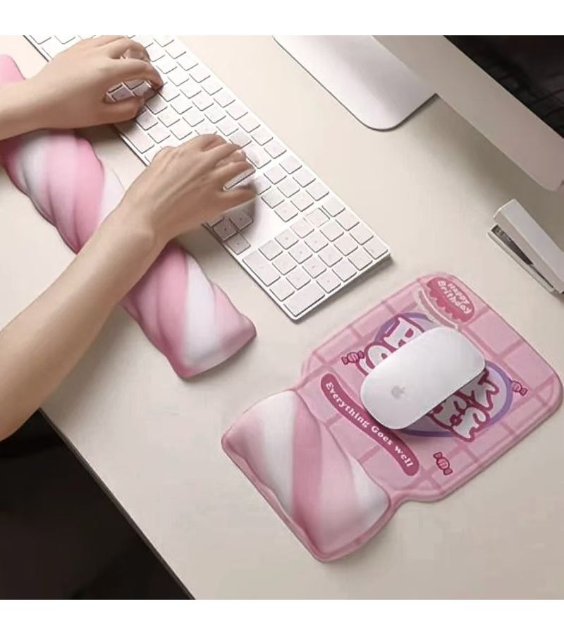 Pink Ergonomic Mouse Wrist Rest Cherry Blossom Shape Silicone Cushion Pad For Gaming Work - Image 4