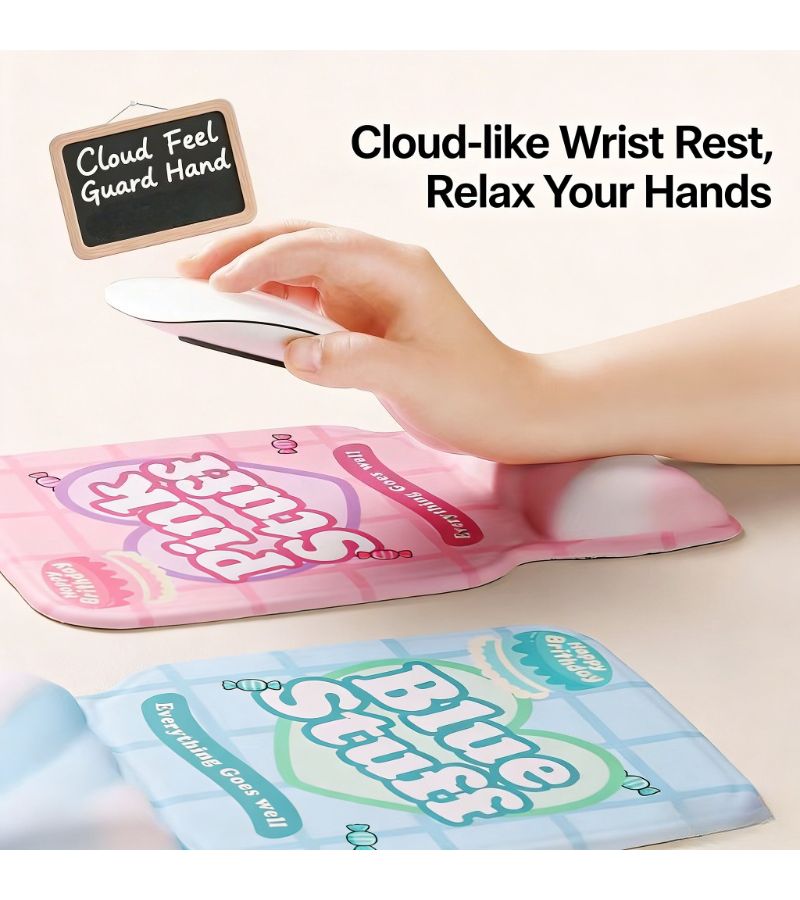 Pink Ergonomic Mouse Wrist Rest Cherry Blossom Shape Silicone Cushion Pad For Gaming Work - Image 3