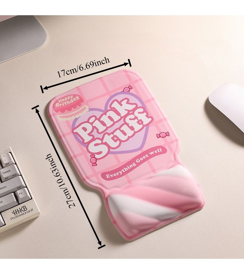 Pink Ergonomic Mouse Wrist Rest Cherry Blossom Shape Silicone Cushion Pad For Gaming Work - Image 2