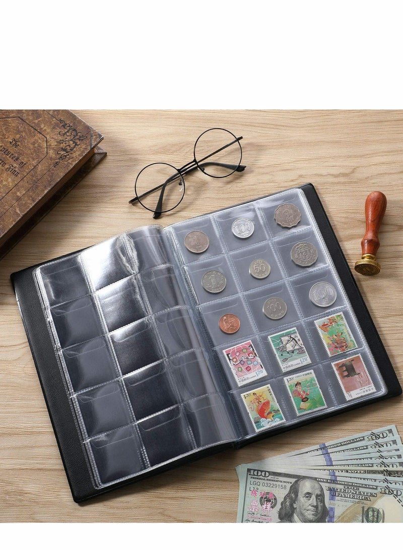 Generic Coin Collection Book Holder Album for Collectors, 150 Pockets Coins Display Storage Case, Collecting Sleeves Organizer Box Collections Supplies, Money Currency, Pennies, Quarters Black  - Image 3