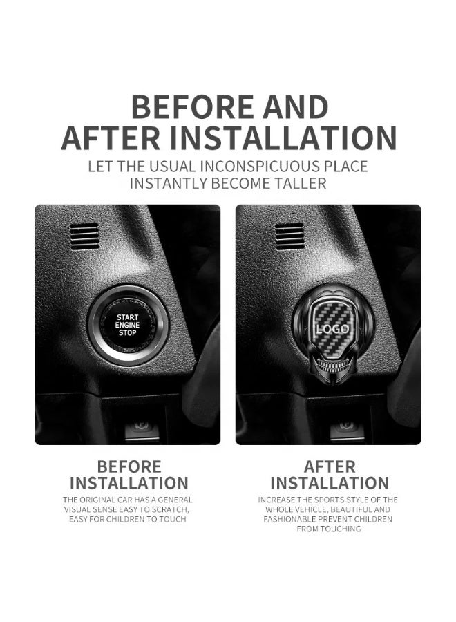 BMW Car Engine Start Stop Switch Button Circle Cover Mercedes blackBMW Car Engine Start Stop Switch Button Circle Cover Mercedes black - Image 4