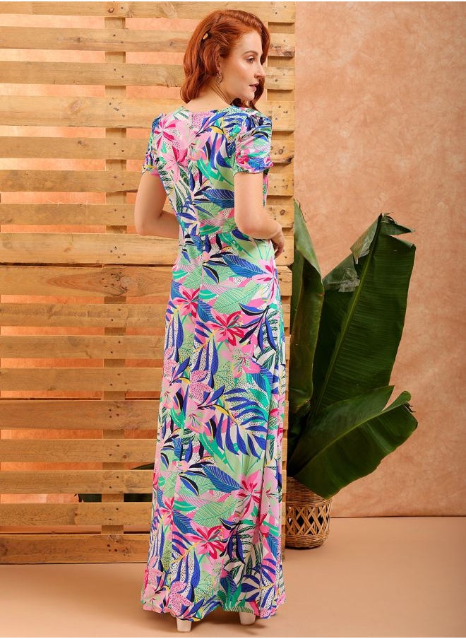 Freehand Women Flared Casual Tropical Print Dress  - Image 2
