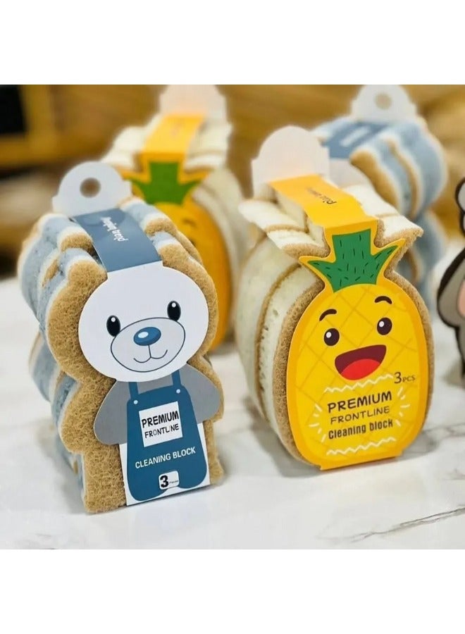 Pineapple Kitchen Sponge Set, 3 Pieces - Image 2