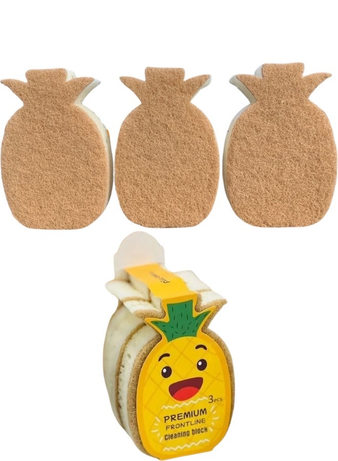 Pineapple Kitchen Sponge Set, 3 Pieces - Image 1