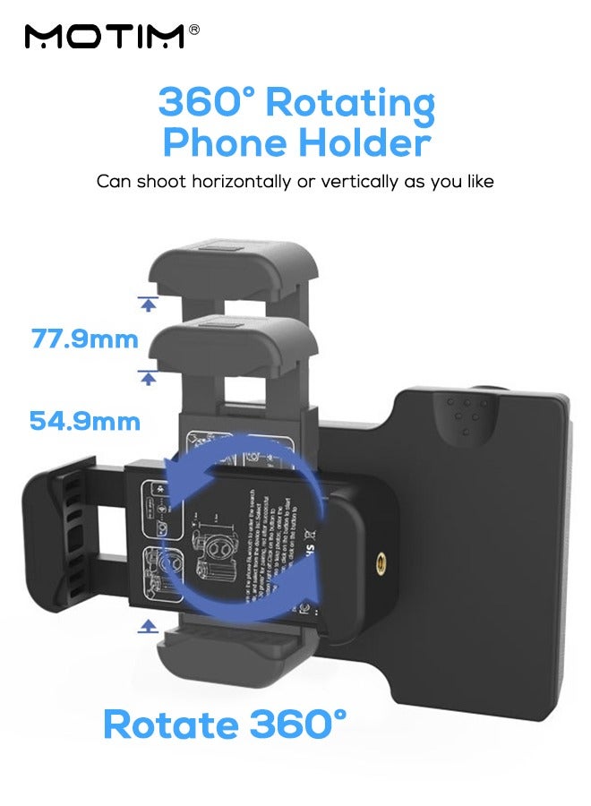 Motim Magnetic Phone Camera Shutter Grip, Smartphone Ergonomic Camera Grip Handle Holder with Wireless Bluetooth Remote Control - 1/4" Screw for iPhone & Android Phones Video/Photo Shooting - Image 3