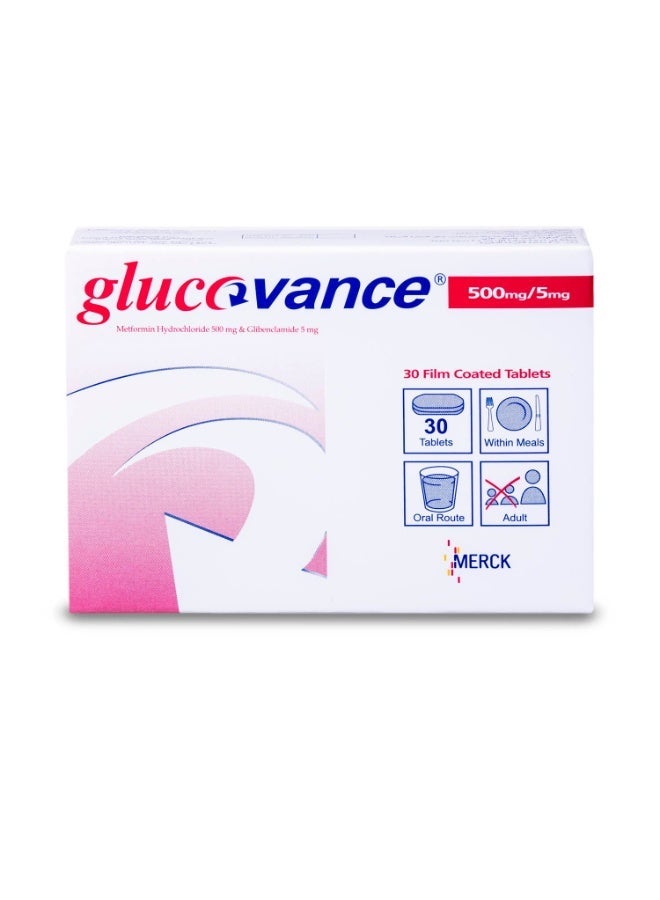 Merck Glucovance 5/500 mg glibenclamide metformin 30 Tablets - Image 4
