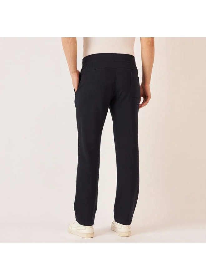 fahrenheit Fahrenheit Textured Track Pants with Drawstring Closure and Pockets