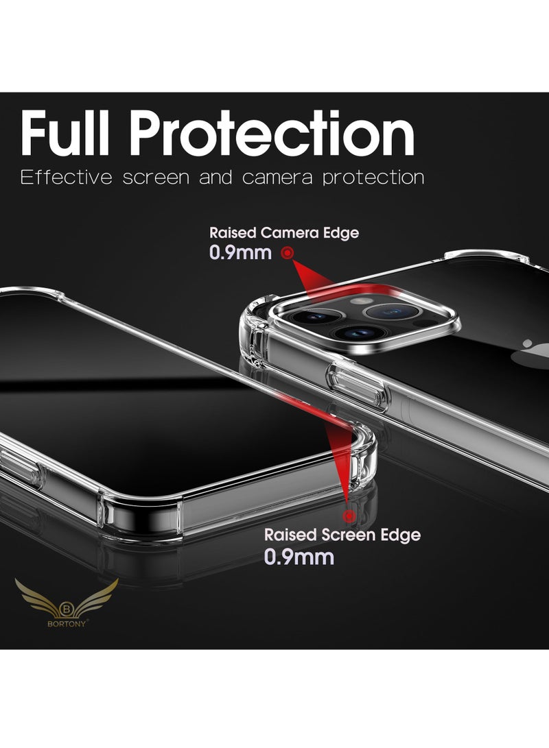 BORTONY iPhone 15 Pro Max Case Transparent Phone Cover Bumper Shell Corner Soft Edges Shockproof Protective Cover for Apple iPhone 15 Pro Max 6.7 Inch - Image 4