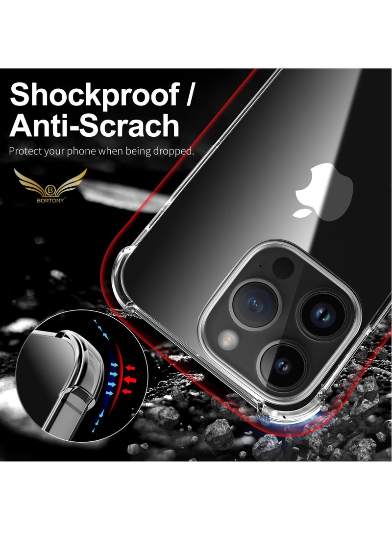 BORTONY iPhone 15 Pro Max Case Transparent Phone Cover Bumper Shell Corner Soft Edges Shockproof Protective Cover for Apple iPhone 15 Pro Max 6.7 Inch - Image 5