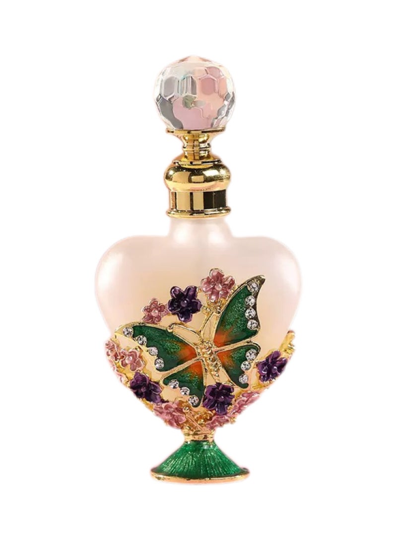 Mini Glass Empty Perfume Bottles, 1 Pack Miniature Vintage Crystal Glass Charm Decorative Perfume Decanter, Essential Oil Container for Travel and Business Trip, Golden,10ml  - Image 1