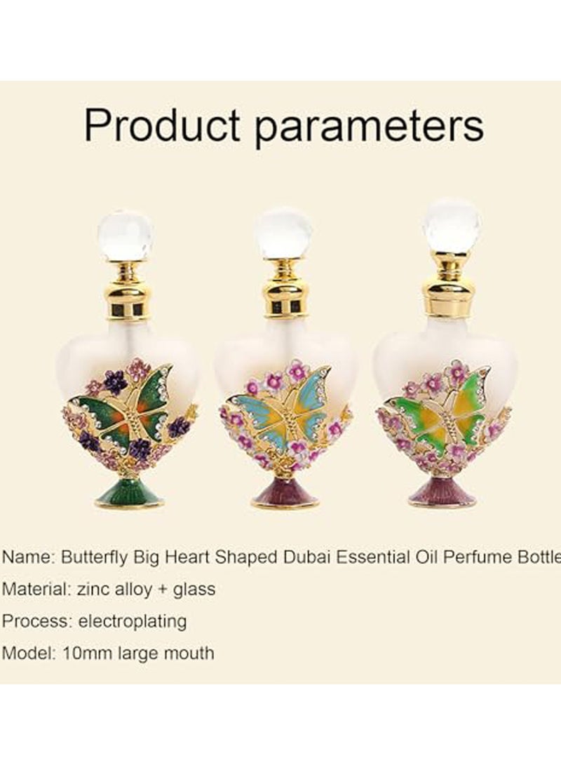 Mini Glass Empty Perfume Bottles, 1 Pack Miniature Vintage Crystal Glass Charm Decorative Perfume Decanter, Essential Oil Container for Travel and Business Trip, Golden,10ml  - Image 5