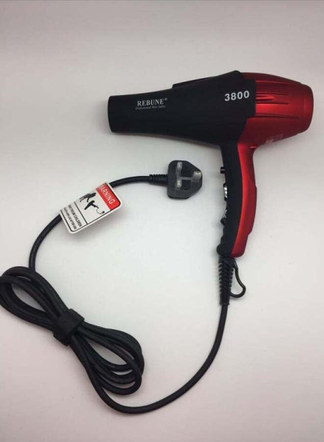 REBUNE Corded Hair Dryer Black/Red - Image 2