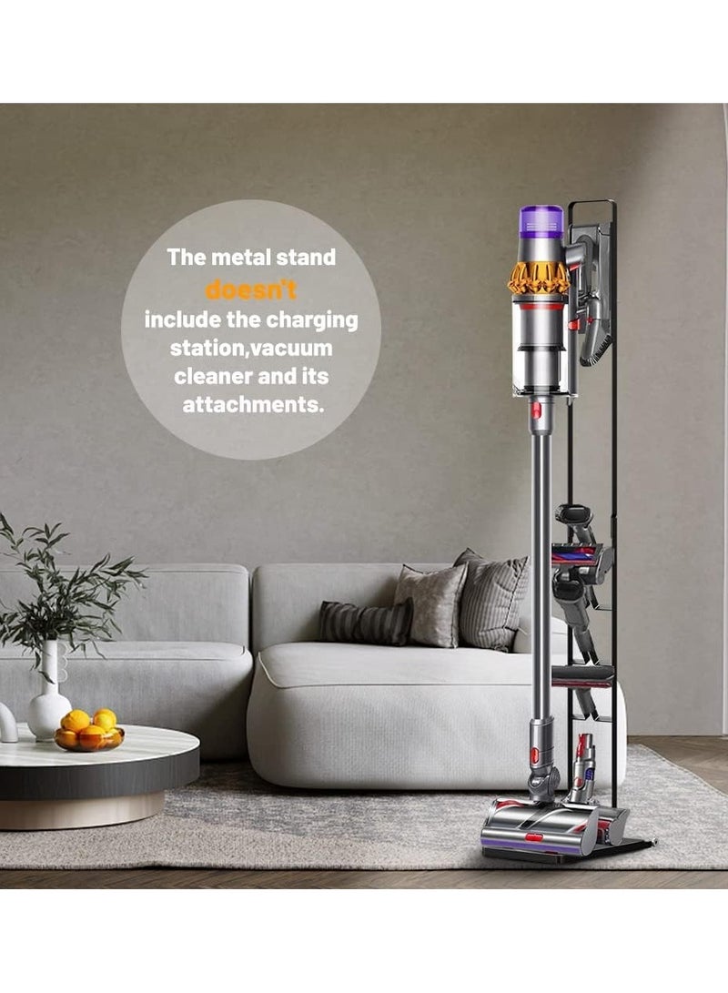 XICEN Vacuum Cleaner Stand – Vacuum Holder with Wheels for Dyson V6 V7 V8 V10 V11 V12 V15 Handheld Cordless Vacuum Cleaner & Accessories Seat Floor Stand Stable Metal Storage Bracket Organizer Rack - Image 4
