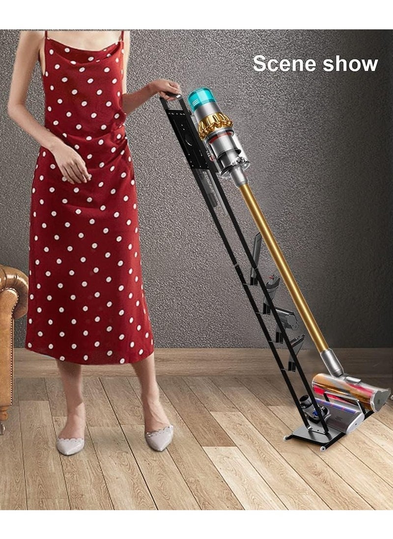 XICEN - Vacuum Cleaner Stand – Vacuum Holder with Wheels for Dyson V6 V7 V8 V10 V11 V12 V15 Handheld Cordless Vacuum Cleaner & Accessories Seat Floor Stand Stable Metal Storage Bracket Organizer Rack - Image 1