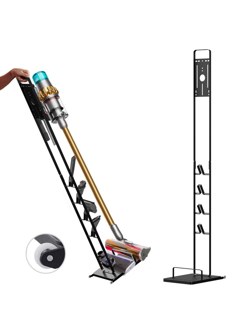 XICEN - Vacuum Cleaner Stand – Vacuum Holder with Wheels for Dyson V6 V7 V8 V10 V11 V12 V15 Handheld Cordless Vacuum Cleaner & Accessories Seat Floor Stand Stable Metal Storage Bracket Organizer Rack - Image 1