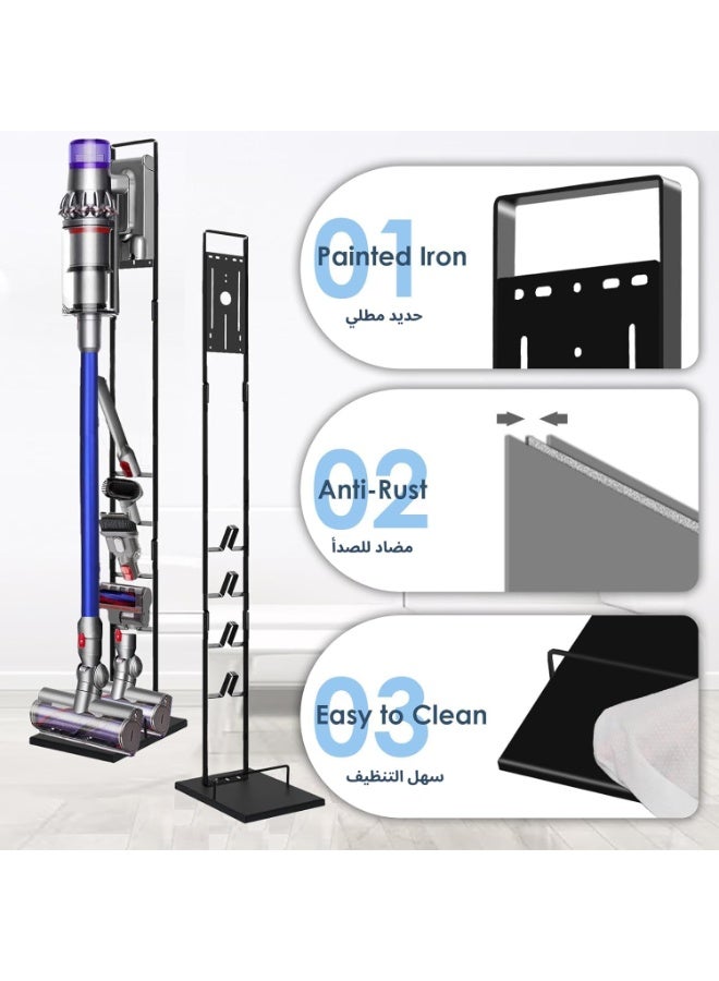 Vacuum Stand for Dyson DC30 DC31 DC34 DC35 DC58 DC59 DC62 V15 V12 V11 V10 V8 V7 V6 Cordless Cleaners, Dyson Accessory Storage, Stable Metal Storage Bracket Stand Holder with Trigger Lock,Easy Assembly, Space-Saving - Image 4