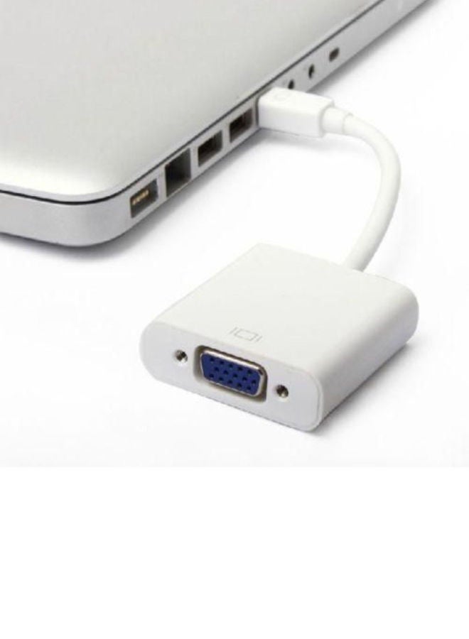 NIBEMINENT DP To VGA Cable Adapter Converter For Apple MacBook Pro/Air/Retina White/Silver - Image 2