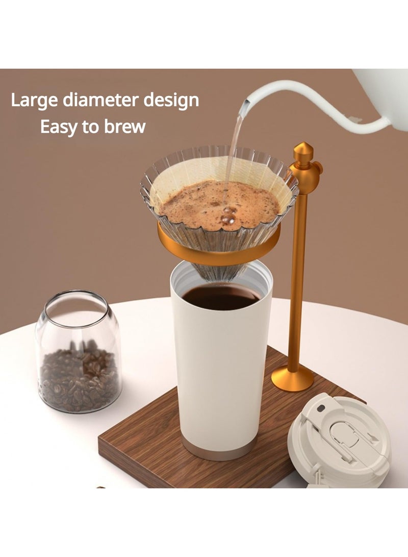 SOLARAE Stainless steel large capacity coffee cup thermos cup, ceramic coating inner liner 18oz, With Leakproof Lid and Flip Straw, hidden straw with rope, suitable for home, office, car travel (White) - Image 4