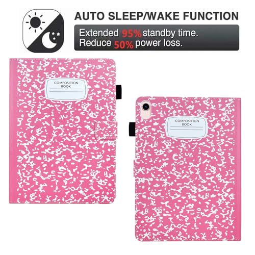 BYCeKe Case for Samsung Galaxy Tab A11+/A9 Plus 11 inch 2026/2024 PU Leather Multi Angle Stand Cover Slim Folio Protective Case for Galaxy Tab A11+/A9 Plus,Card Holder & Auto Wake/Sleep, Pink NoteBook - Image 4