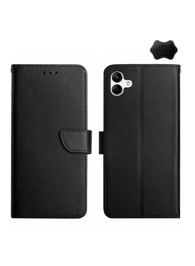 S-TOP Case For Samsung Galaxy A04E Genuine Leather Fingerprint-proof Flip Phone Case - Image 1