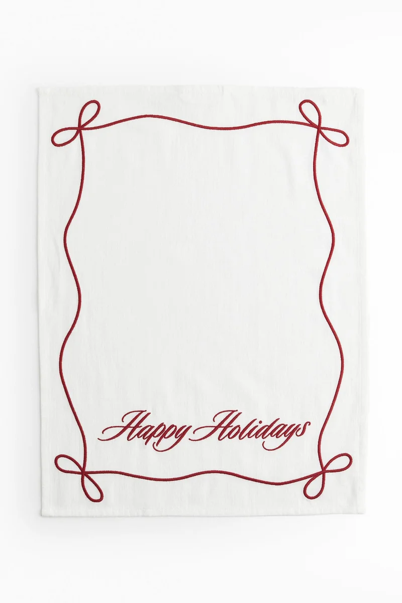 H&M Embroidered tea towel